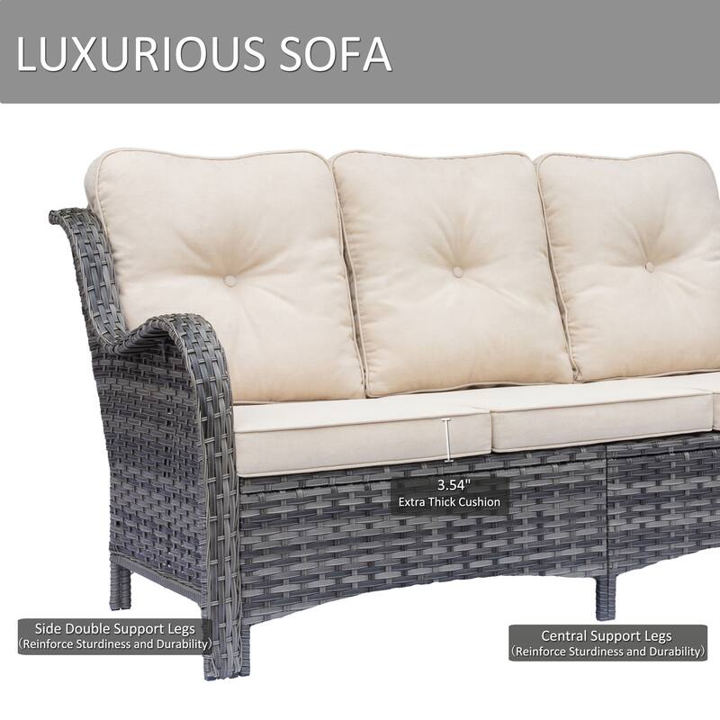 11 Piece Outdoor Wicker Patio Conversation Furniture Swivel Chairs Set