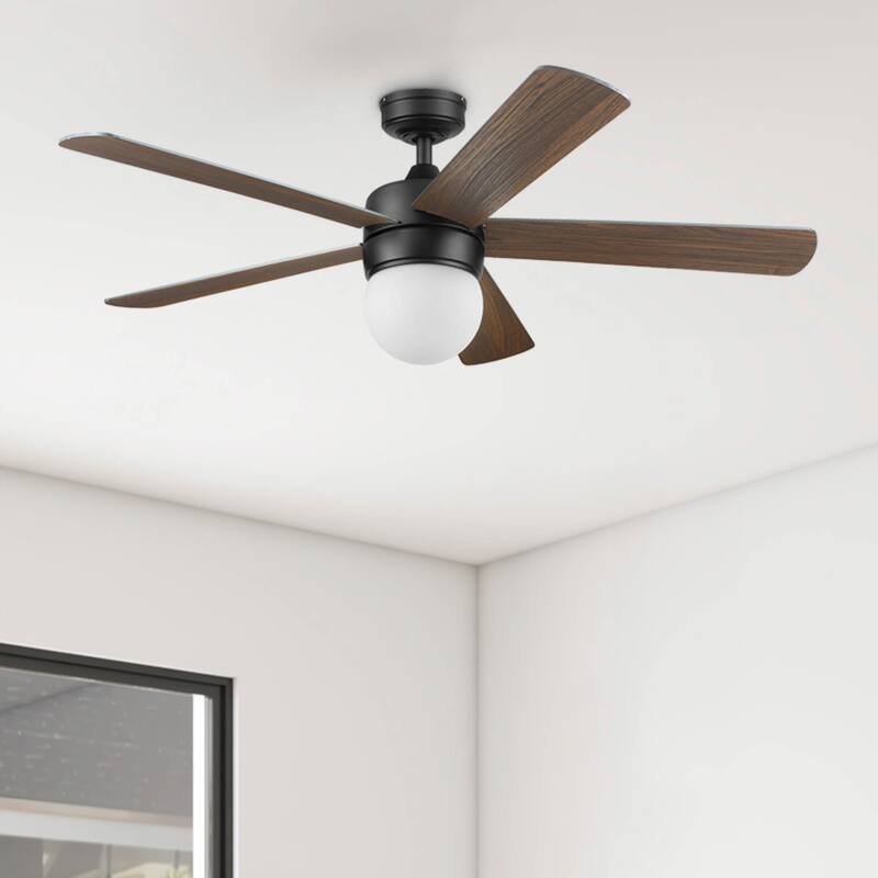 52" Prominence Home Ardrey Kell Modern Indoor LED Ceiling Fan with Light, Remote Control, Dual Mounting, Dual Finish Blades