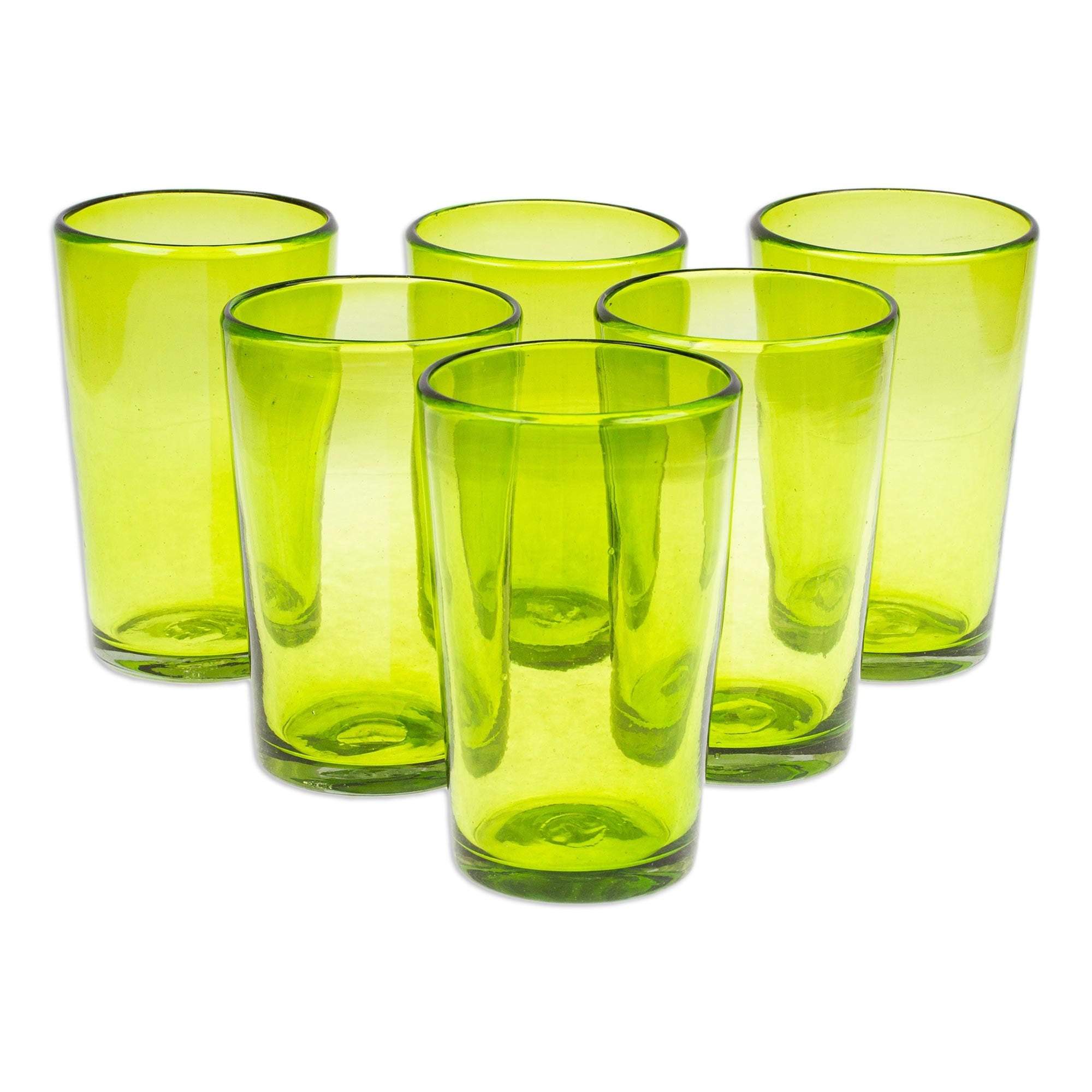 Novica Handmade Refreshing Forest Handblown Recycled Glass Tumblers (Set Of 6)