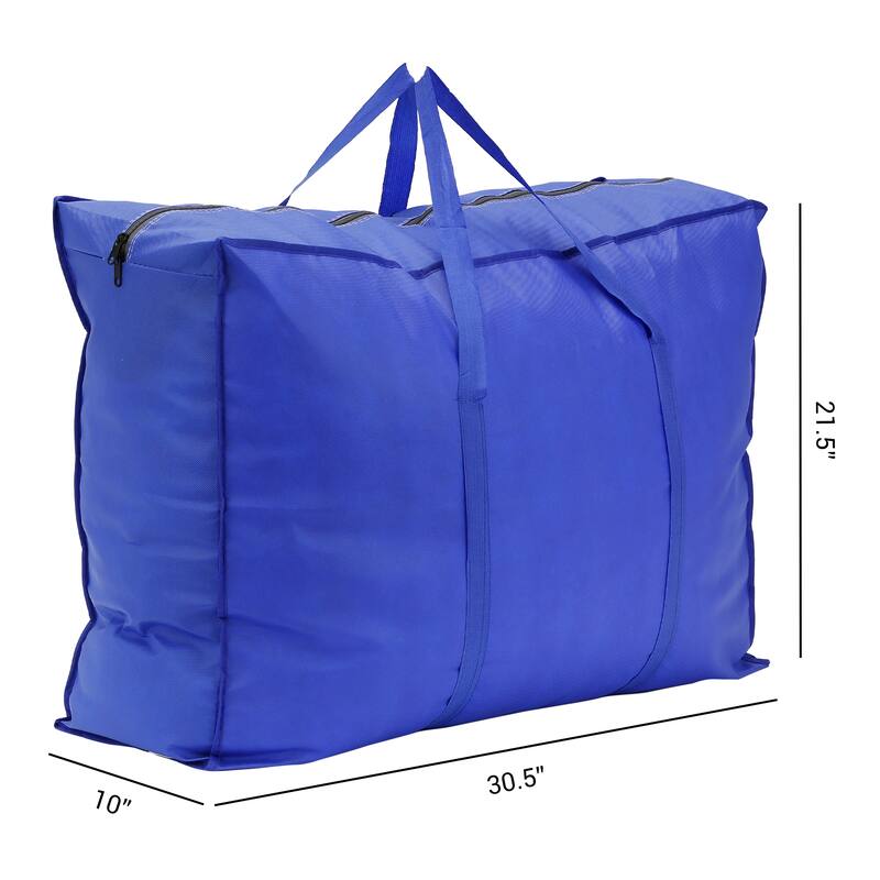 1 Pack Clothes Storage, Foldable Storage Bags, Moving Bags for Organizing Closet Organizers and Storage with Handles - Royal Blue - 31*22*10in
