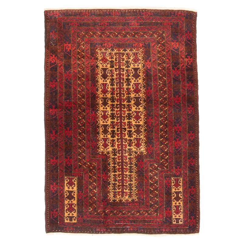 ECARPETGALLERY Hand-knotted Teimani Tan Wool Rug - 3'2 x 4'6