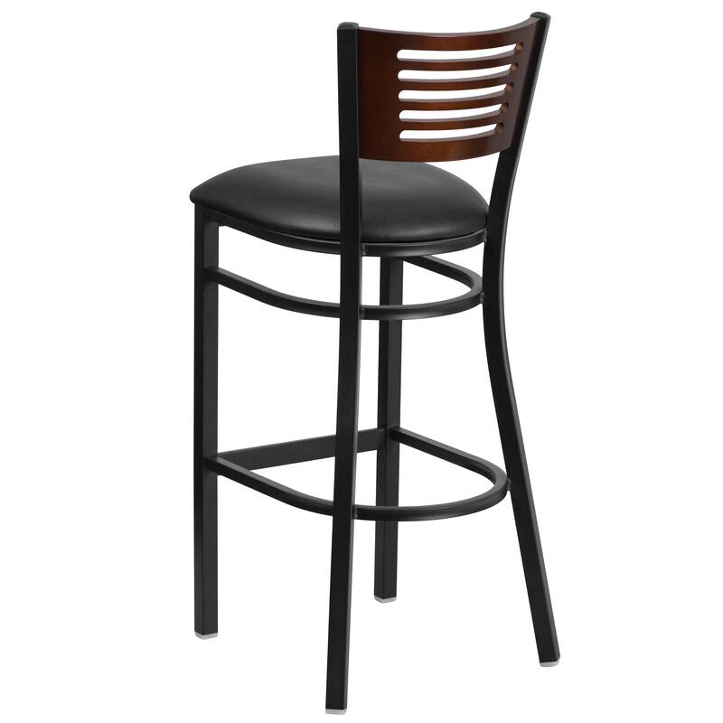 2 Pk. Hercules Series Decorative Slat Back Metal Restaurant Barstool - 19.75"W x 20"D x 43"H - 19.75"W x 20"D x 43"H