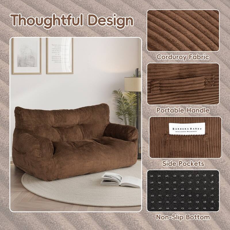 Pamapic Bean Bag Chair, Double Seater Corduroy Lazy Sofa