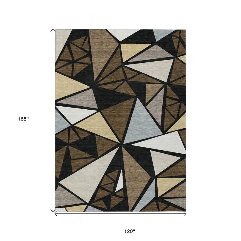 HomeRoots Geometric Transitional Rectangle Outdoor Rug