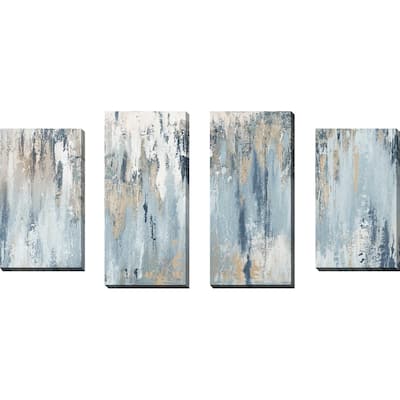 "Blue Illusion I" Print on Canvas Set of 4