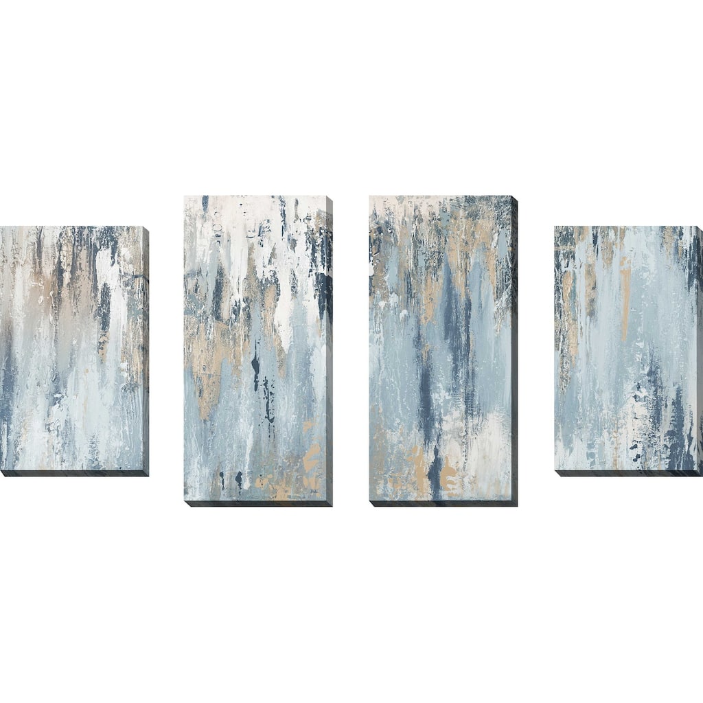"Blue Illusion I" Print on Canvas Set of 4