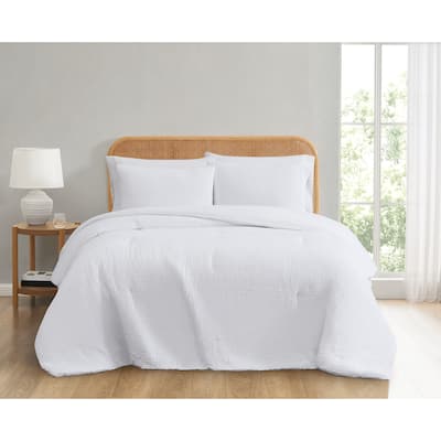 Truly Soft Textured Waffle Comforter Set