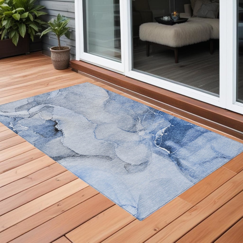 Alto Contemporary Abstract Weather Resistant Blended Style Outdoor Rug