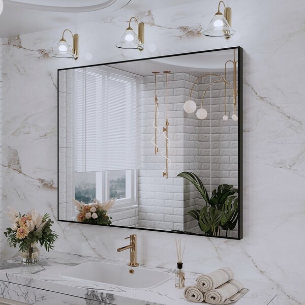 QuivaraView Wall Mounted Aluminum Frame Bathroom Vanity