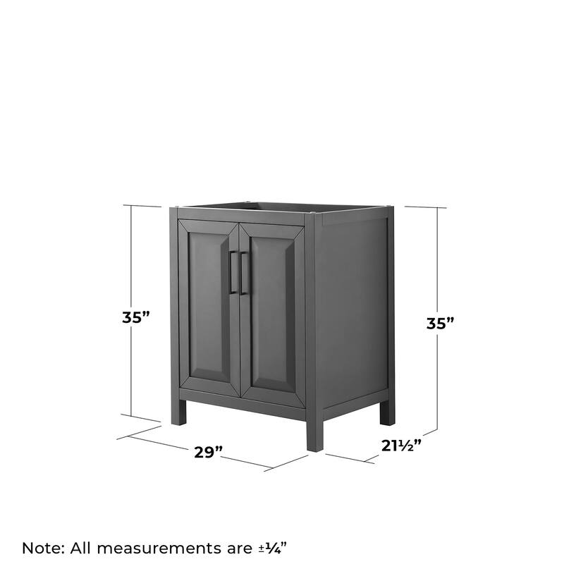 Wyndham Collection Daria 29" Single Free Standing Vanity Cabinet -