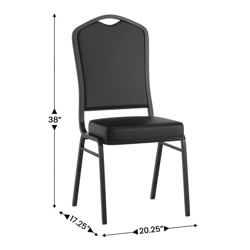 4 Pack Crown Back Stacking Banquet Chair - 20.25"D x 17.25"W x 38"H