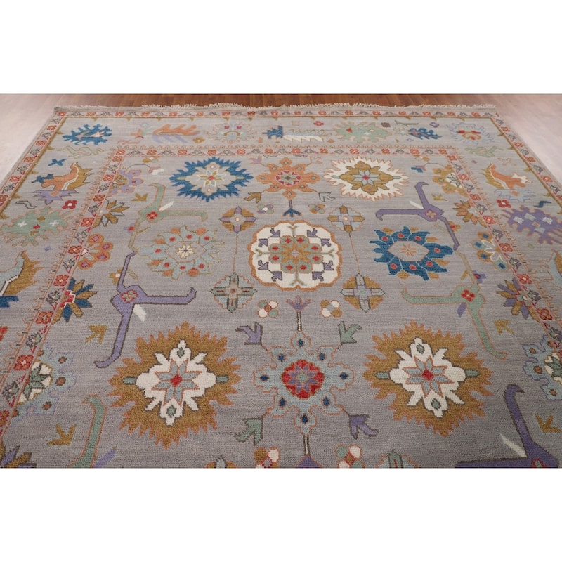 Transitional Oushak Oriental Area Rug Handmade Wool Carpet - 9'2" x 12'1"