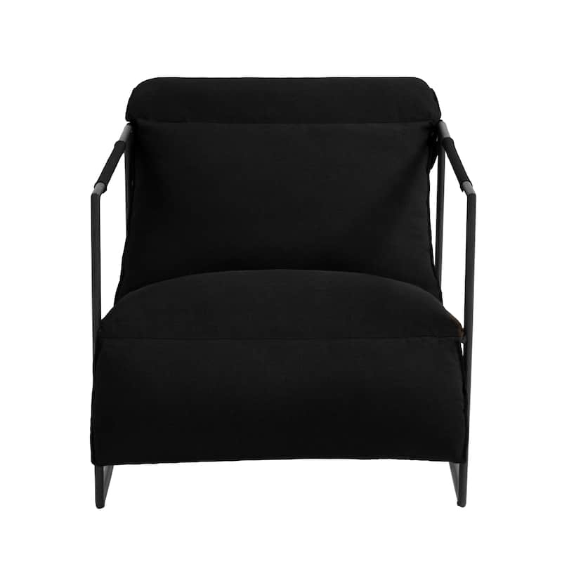 Metal Sling Accent Chair Armchair with Adjustable Headrest