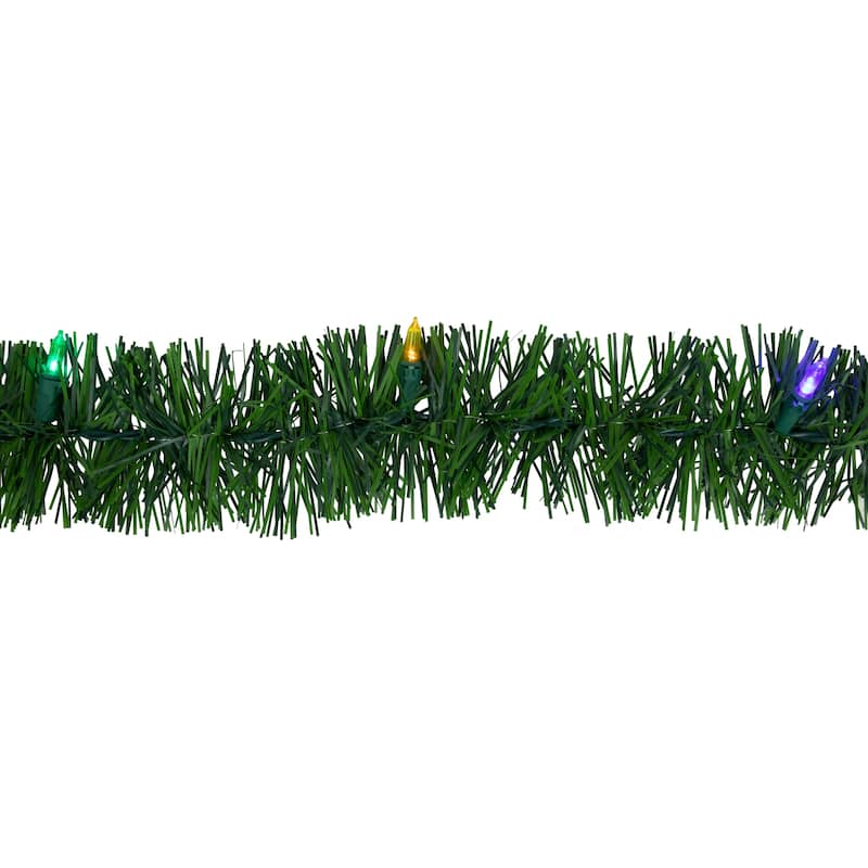 18' Pre-Lit LED Pine Artificial Christmas Garland - Multicolor Lights