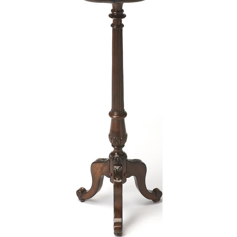 Chatsworth 13.75 in. W x 36.5 in. H Round Wood Scalloped Edge 3 Leg Pedestal Plant Stand