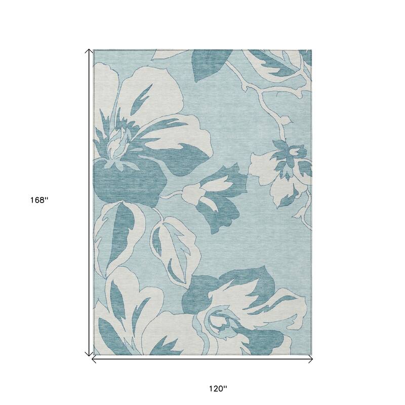 HomeRoots Floral Transitional Rectangle Outdoor Rug