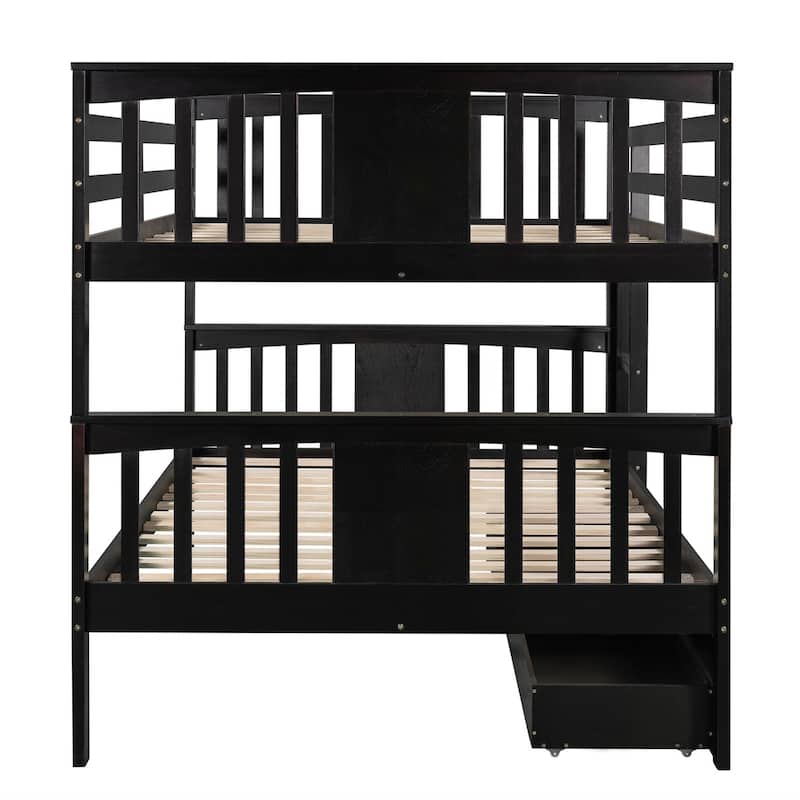 Merax Full over Full Bunk Bed with Drawers and Ladder