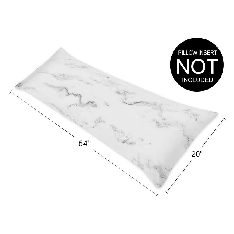 Sweet Jojo Designs Body Pillow Case for the Black and White Marble Collection - Multi
