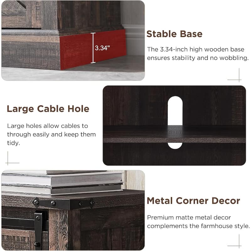 Farmhouse Fireplace TV Stand, Rustic Entertainment Center