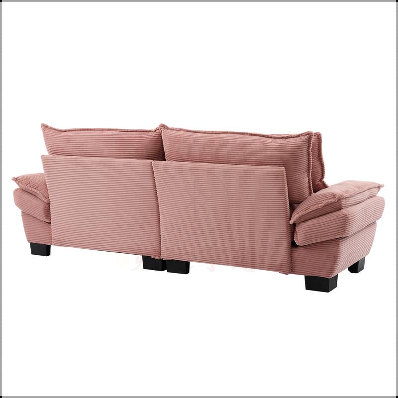 Corduroy Sofa Sleeper with Pillows