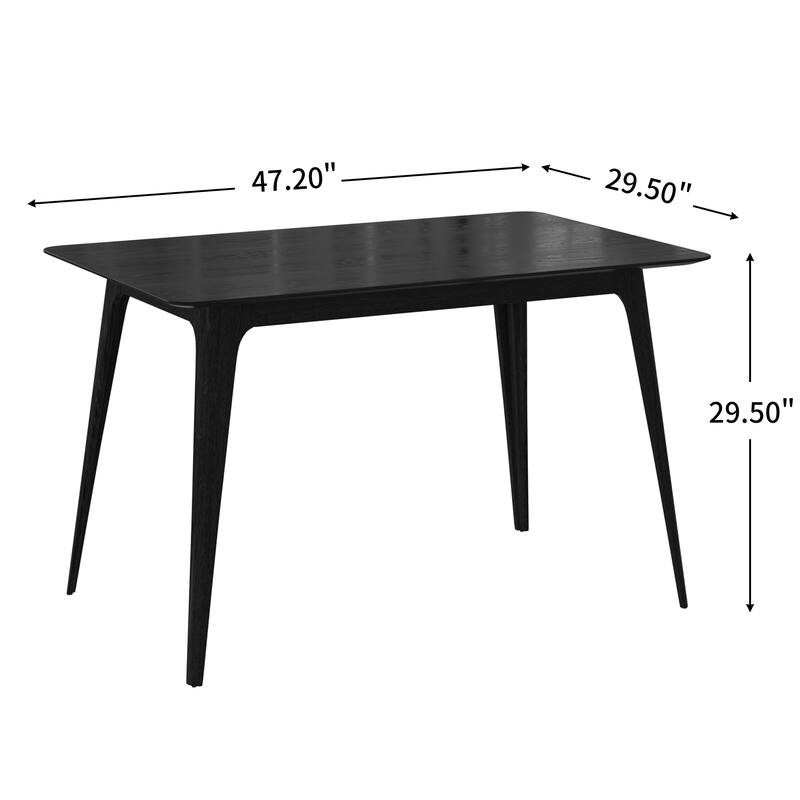 Roomfitters 47" Rectangular Dining Table with Solid Rubberwood Legs and Scratch-Resistant Top