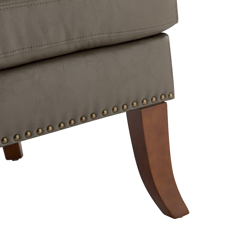 Konrad Comfy Living Room Vegan Leather Armchair by HULALA HOME