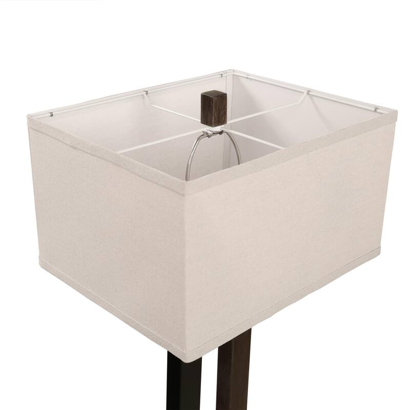 Rectangle Wood USB Table Lamps Set of 2