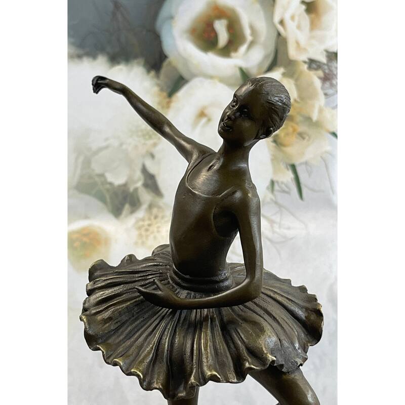 11 Inches Tall Bronze Dancer Ballerina Bronze Statue Handmade Marble Base Vintage Art