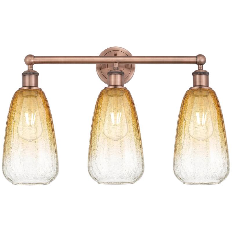 Innovations Lighting Endless Possibilities Edison - Brookhaven Almond - 3 Light 24" Bath Vanity Light - Antique Copper/Amber