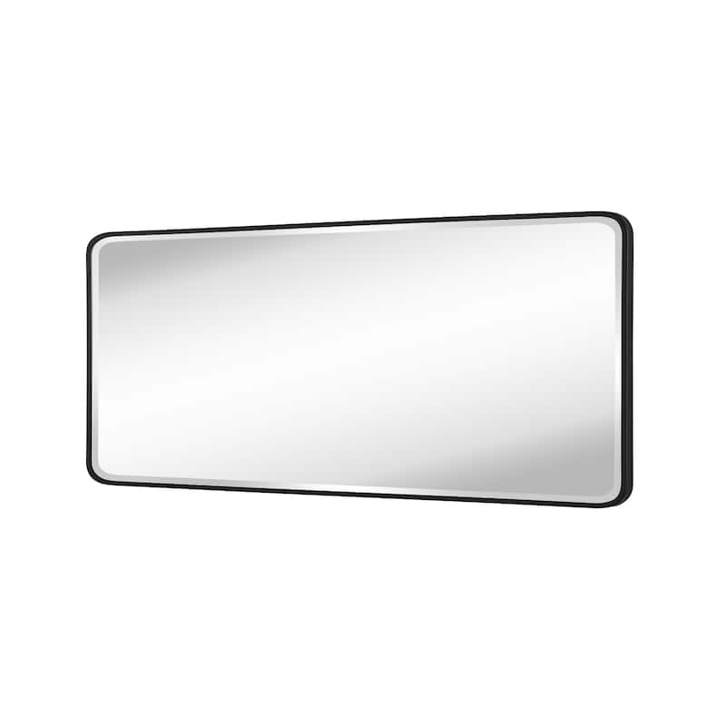 Aluminum Frame Beveled Glass Bathroom Wall Mirror with Round Corner