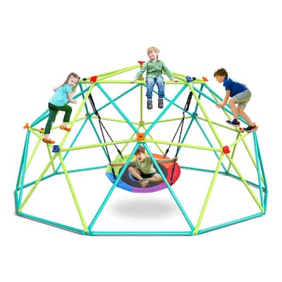 Hapfan 800lbs 10ft Climbing Dome with Saucer Swing for Outdoor Backyard