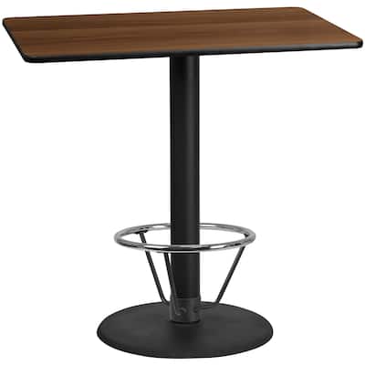 30'' x 48'' Rectangular Laminate Table Top with 24'' Round Bar Height Table Base