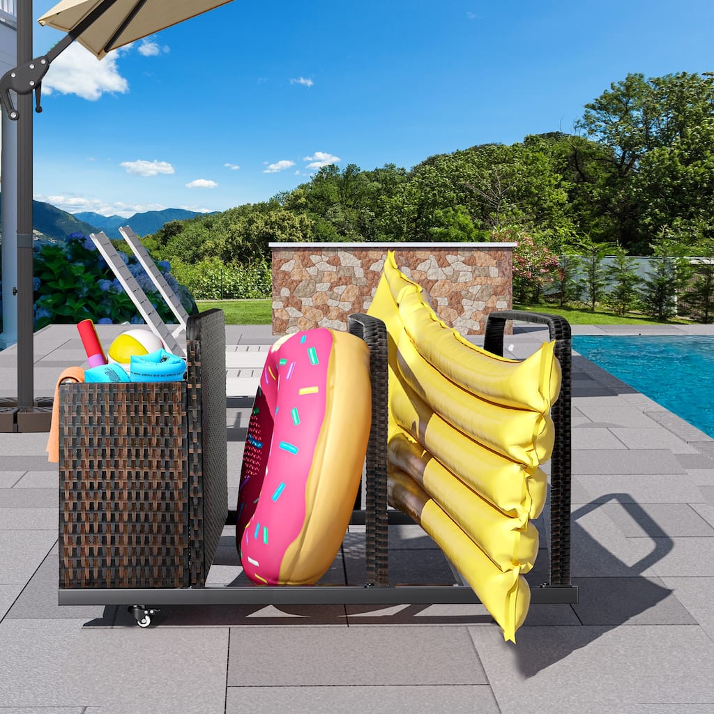 Outdoor Wicker Patio Poolside Deck box