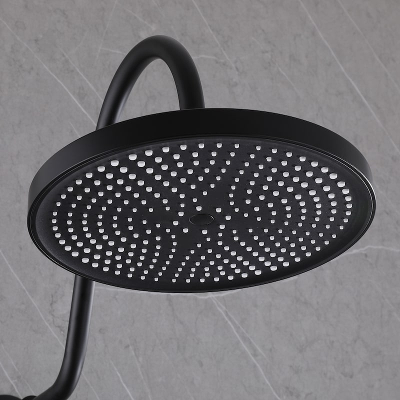 Matte Black Showerhead Rain Shower System with Valve