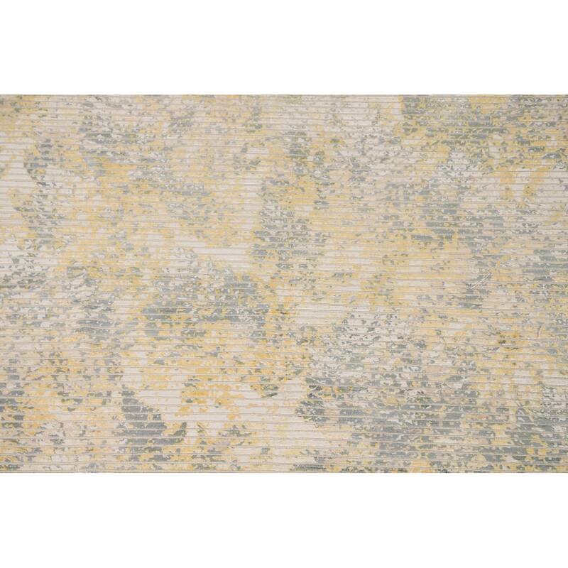 Striped Abstract Area Rug Hand-Knotted Wool Carpet - 5'6" x 7'10"