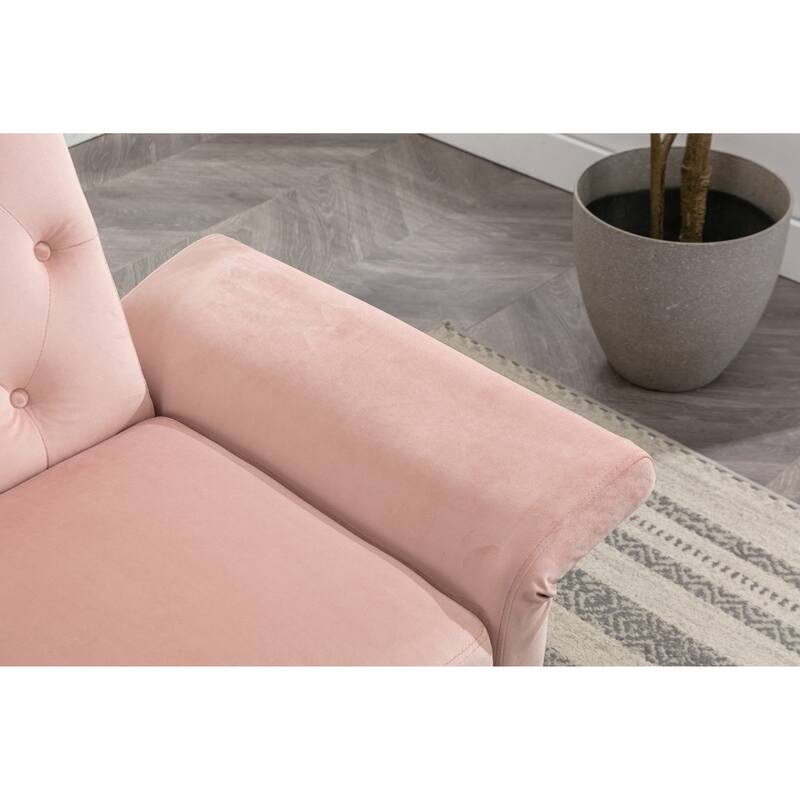Bottom Tufted Accent Lounge Chair with Adjustable Arm and Back