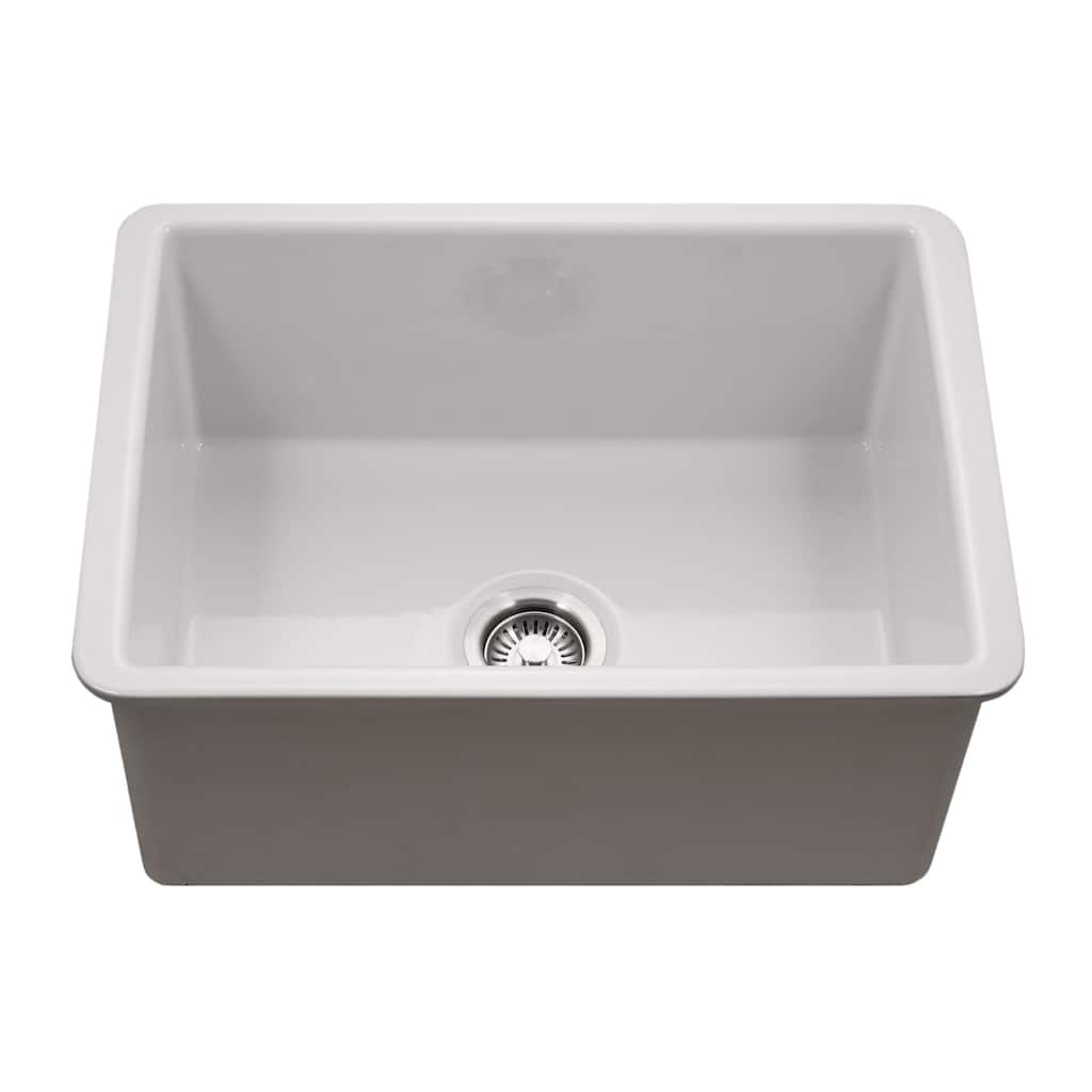 Houzer PTU-2800 Platus 25-1/2" Undermount Single Basin Fireclay