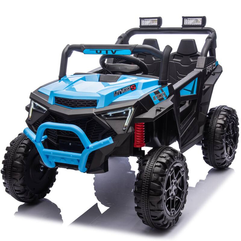 24V Kids Electric UTV Ride-On for Ages 3+, 400W with Remote Control & Bluetooth - Blue
