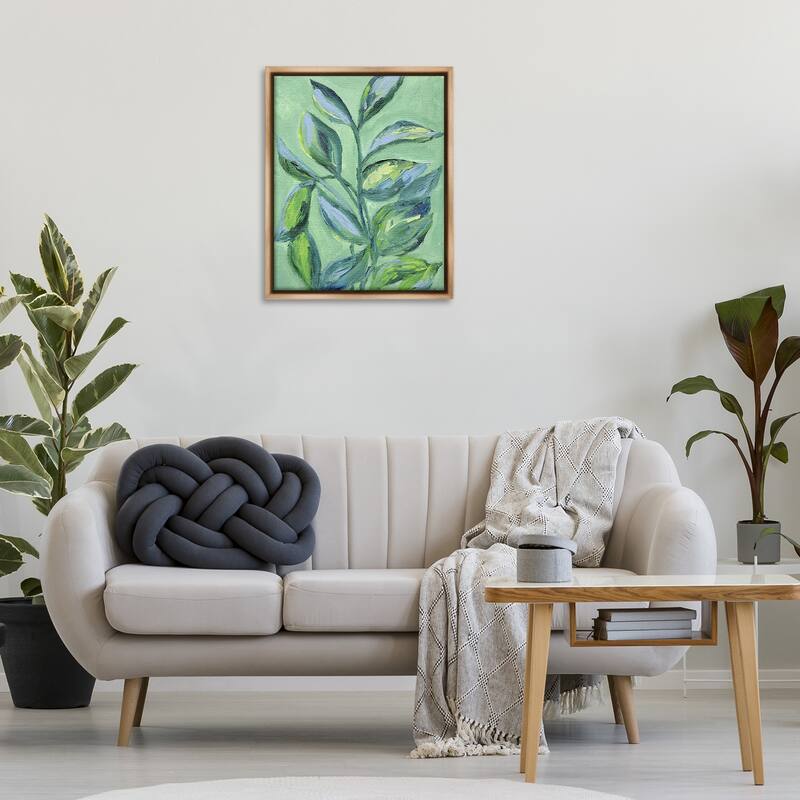 Stupell Leafy Plant Foliage Framed Floater Canvas Wall Art Design By Nikita Jariwala
