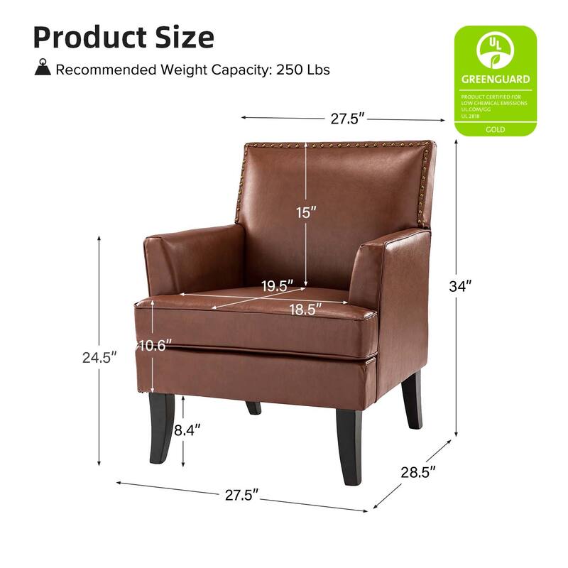 Nileus Contemporary and Classic Polyester Accent Chair with Solid Wooden Legs by HULALA HOME