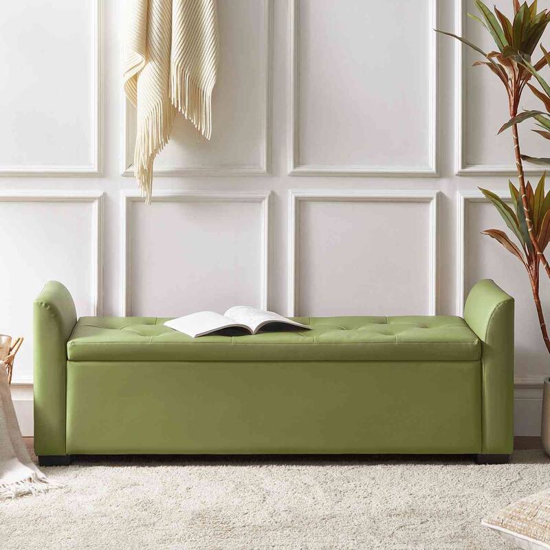 Laura Traditional 57.75"Wide Tufted Storage Bench by HULALA HOME
