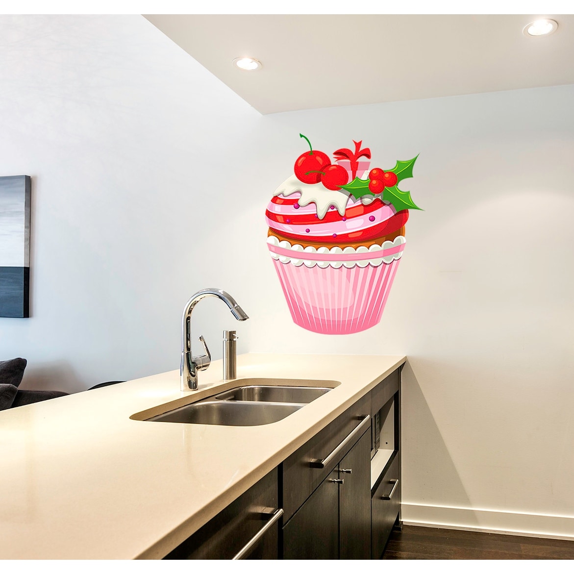 Cupcake Decal, Cupcake Sticker, Cupcake Kitchen Decor,-image