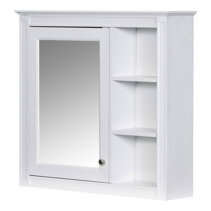 Plywood Freestanding Bathroom Vanity Set in Maple with Mirror Cabinet - 30" x 18"