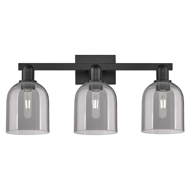 Innovations Lighting 716-3W-12-25 Bella Vanity Bella 3 Light 25" Wide - Matte Black / Light Smoke