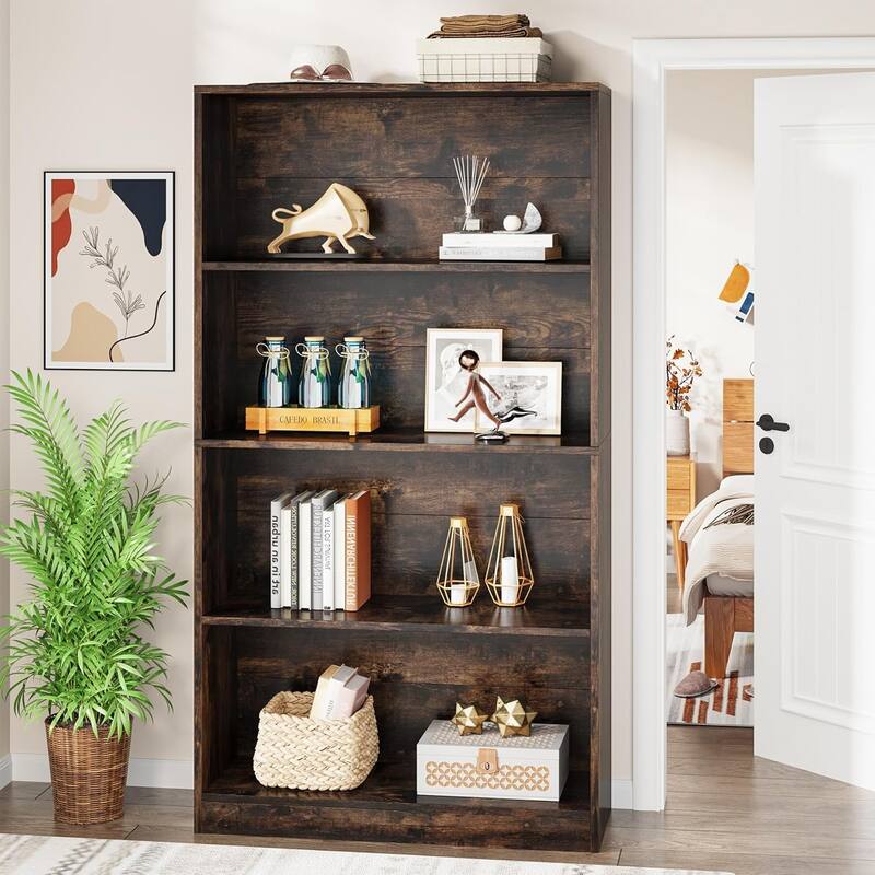 Bookcase, Open Display Storage Shelf, Organizer Cabinet Bookshelf Accent Shelving for Living Room, Home Office, Library, Bedroom