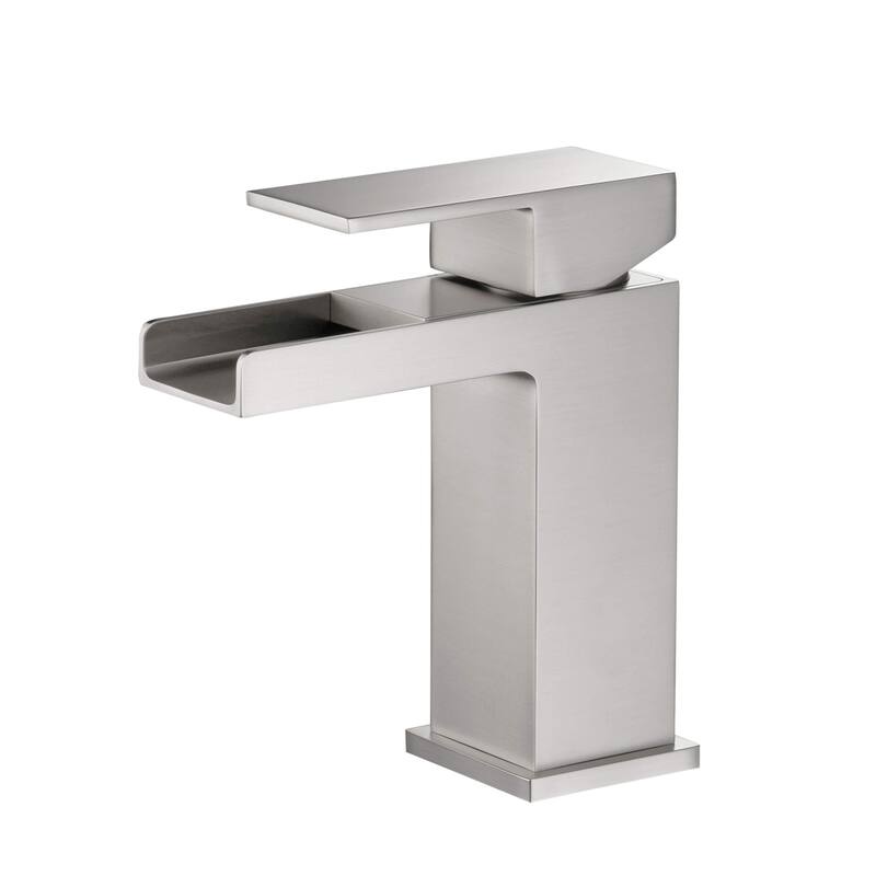 Waterfall Single Handle Bathroom Vanity Sink Faucet - Brushed Nickel
