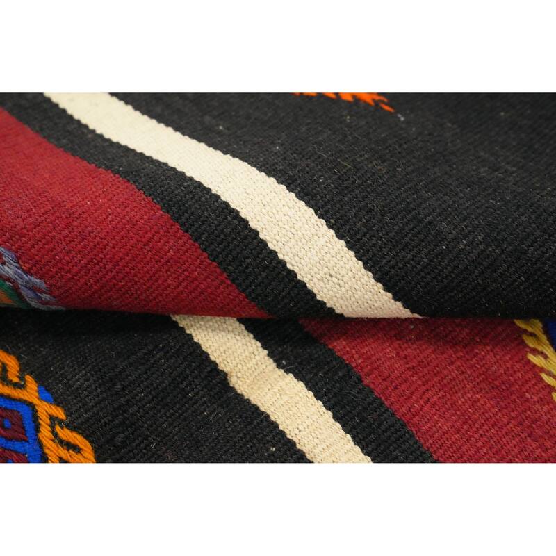 Hand Woven Oriental 100% Wool Carpet Southwestern Tribal Red Kilim Area Rug - 10' 5'' X 5' 8''