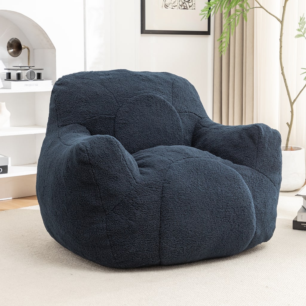 Oversized Teddy Bean Bag Chair with Anti-Slip Base