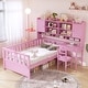 preview thumbnail 14 of 34, Twin Size Kids Wood Bed with Storage Bookcase, Desk & Chair