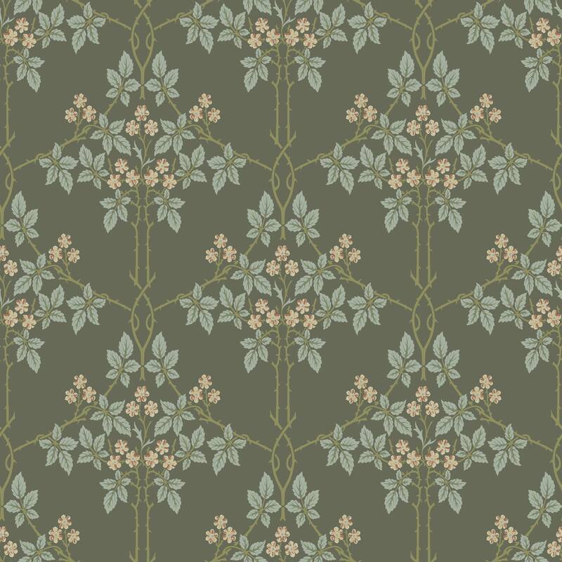 Blackberry Grey Vine Trellis Wallpaper